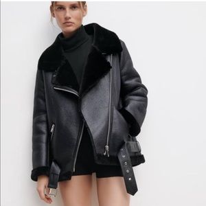 Zara double-faced biker jacket